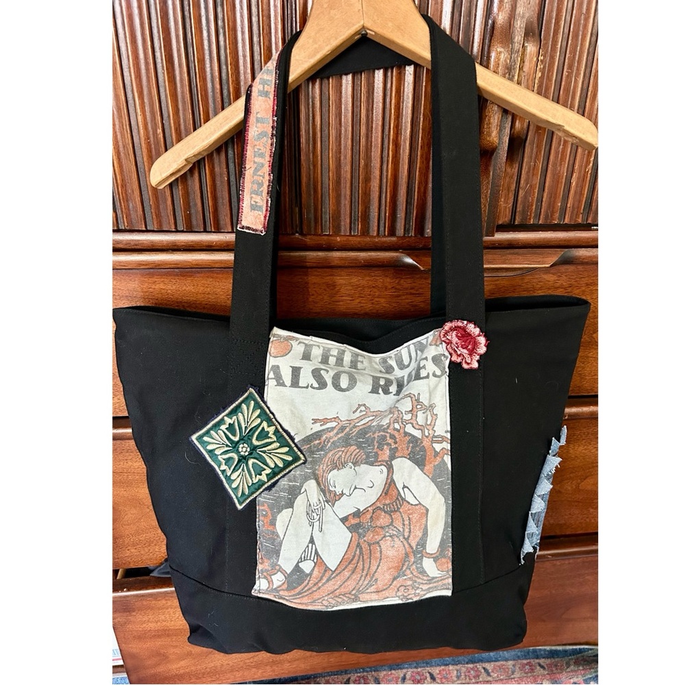 One of a kind upcycled tote bag - “The Sun Also Rises” Ernest Hemingway